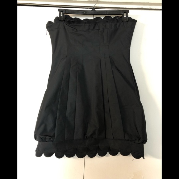 BCBGMaxAzria Pleated Taffeta Tube Top Dress Sz 12 Beaded party - Picture 16 of 16